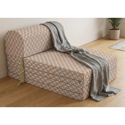 Πολυθρόνα - Κρεβάτι Flip Chair Florina - 70% αδιαβροχοποίηση Ύφασμα απόχρωση σχέδιο (Design Beehive Καφέ-Γκρι)