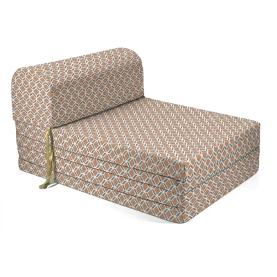 Πολυθρόνα - Κρεβάτι Flip Chair Florina - 70% αδιαβροχοποίηση Ύφασμα απόχρωση σχέδιο (Design Beehive Καφέ-Γκρι)