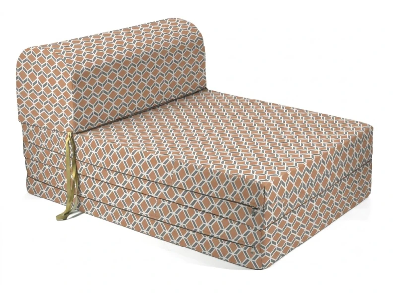Πολυθρόνα - Κρεβάτι Flip Chair Florina - 70% αδιαβροχοποίηση Ύφασμα απόχρωση σχέδιο (Design Beehive Καφέ-Γκρι)