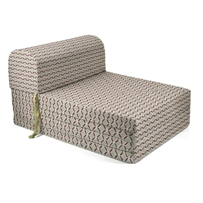 Πολυθρόνα - Κρεβάτι Flip Chair Florina - 70% αδιαβροχοποίηση Ύφασμα απόχρωση σχέδιο (Design Beehive Μπεζ-Μπορντώ)