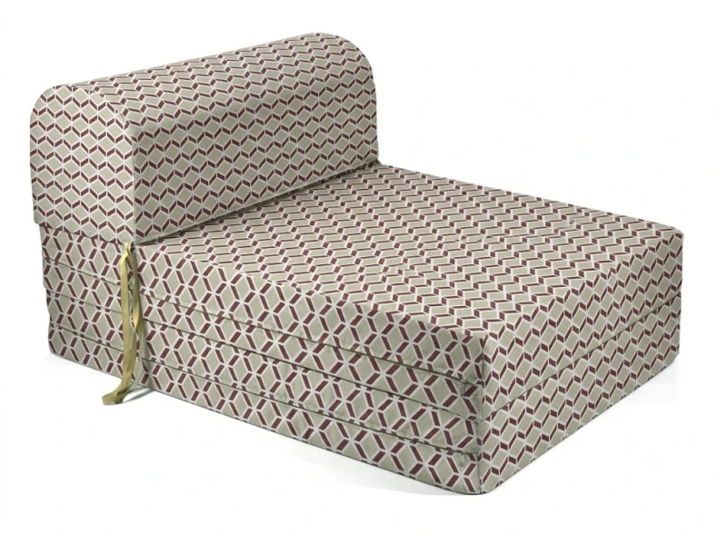 Πολυθρόνα - Κρεβάτι Flip Chair Florina - 70% αδιαβροχοποίηση Ύφασμα απόχρωση σχέδιο (Design Beehive Μπεζ-Μπορντώ)