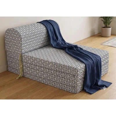 Πολυθρόνα - Κρεβάτι Flip Chair Florina - 70% αδιαβροχοποίηση Ύφασμα απόχρωση σχέδιο (Design Beehive Μπλε-Γκρι)