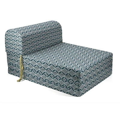 Πολυθρόνα - Κρεβάτι Flip Chair Florina - 70% αδιαβροχοποίηση Ύφασμα απόχρωση σχέδιο (Design Beehive Μπλε-Γκρι)