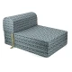 Πολυθρόνα - Κρεβάτι Flip Chair Florina - 70% αδιαβροχοποίηση Ύφασμα απόχρωση σχέδιο (Design Beehive Μπλε-Γκρι)