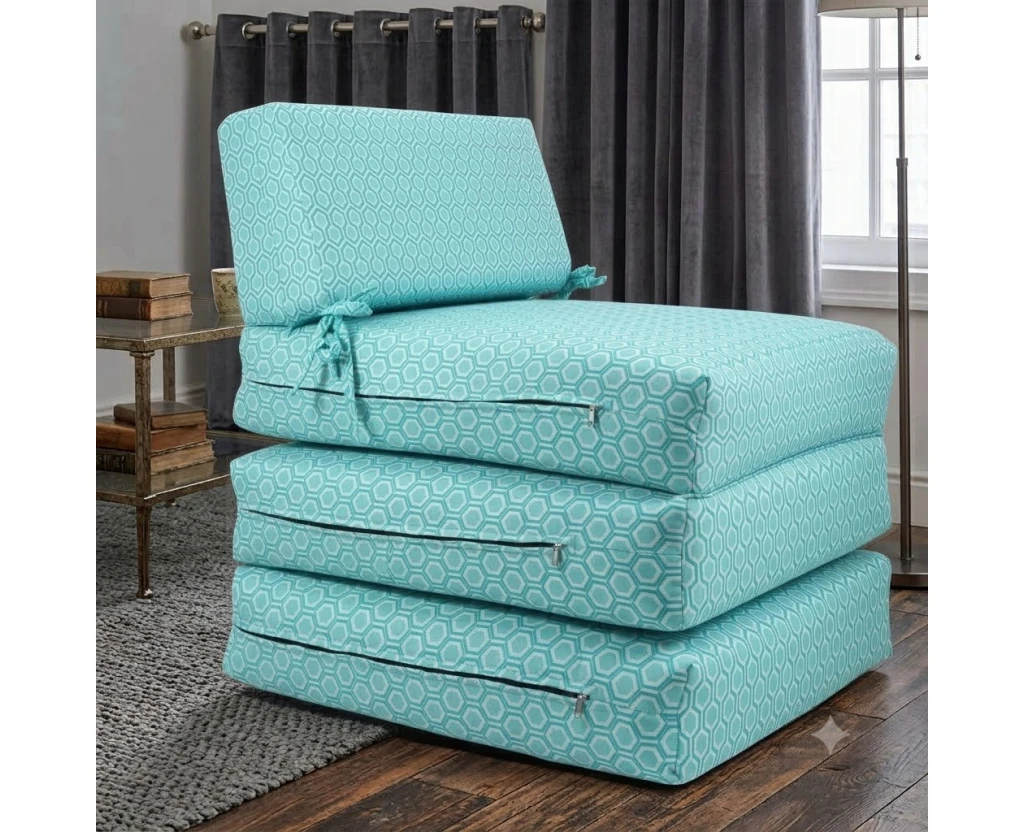 Πολυθρόνα - Κρεβάτι Flip Chair Panama 70% αδιαβροχοποίηση Ύφασμα απόχρωση σχέδιο (Design Beehive Γαλάζιο-Τιρκουάζ) - Εικόνα 2 | Mypouf.gr