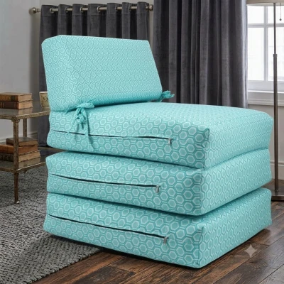 Πολυθρόνα - Κρεβάτι Flip Chair Panama 70% αδιαβροχοποίηση Ύφασμα απόχρωση σχέδιο (Design Beehive Γαλάζιο-Τιρκουάζ)