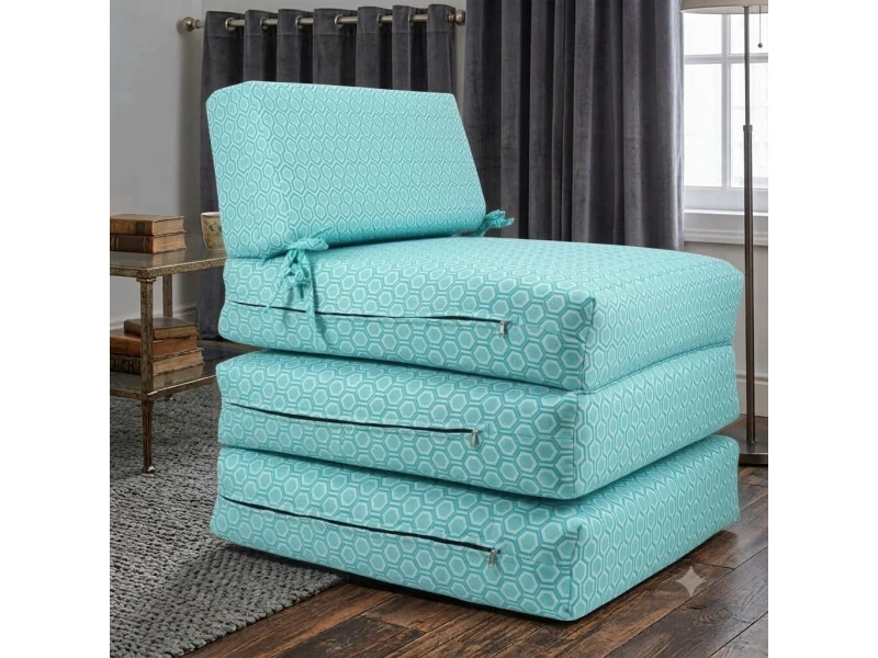 Πολυθρόνα - Κρεβάτι Flip Chair Panama 70% αδιαβροχοποίηση Ύφασμα απόχρωση σχέδιο (Design Beehive Γαλάζιο-Τιρκουάζ)