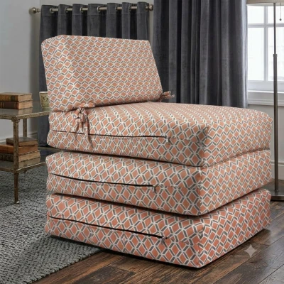 Πολυθρόνα - Κρεβάτι Flip Chair Panama 70% αδιαβροχοποίηση Ύφασμα απόχρωση σχέδιο (Design Beehive Καφέ-Γκρι)