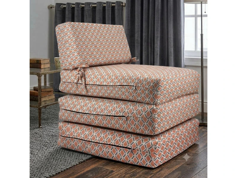 Πολυθρόνα - Κρεβάτι Flip Chair Panama 70% αδιαβροχοποίηση Ύφασμα απόχρωση σχέδιο (Design Beehive Καφέ-Γκρι)