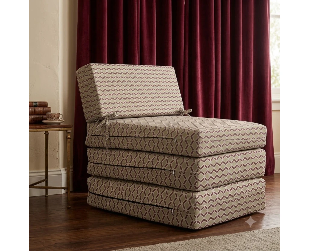 Πολυθρόνα - Κρεβάτι Flip Chair Panama 70% αδιαβροχοποίηση Ύφασμα απόχρωση σχέδιο (Design Beehive Μπεζ-Μπορντώ) - Εικόνα 2 | Mypouf.gr