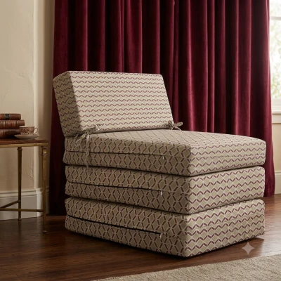 Πολυθρόνα - Κρεβάτι Flip Chair Panama 70% αδιαβροχοποίηση Ύφασμα απόχρωση σχέδιο (Design Beehive Μπεζ-Μπορντώ)