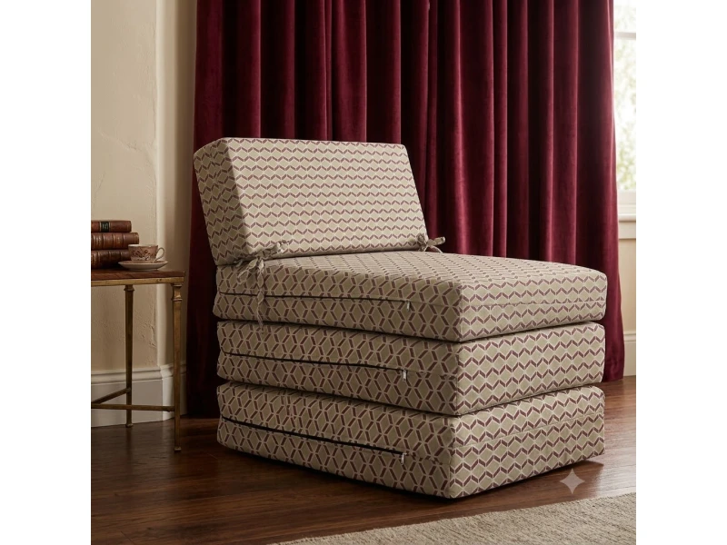 Πολυθρόνα - Κρεβάτι Flip Chair Panama 70% αδιαβροχοποίηση Ύφασμα απόχρωση σχέδιο (Design Beehive Μπεζ-Μπορντώ)