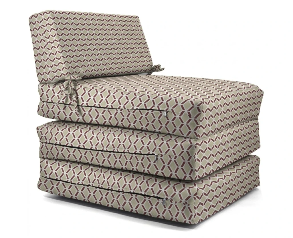 Πολυθρόνα - Κρεβάτι Flip Chair Panama 70% αδιαβροχοποίηση Ύφασμα απόχρωση σχέδιο (Design Beehive Μπεζ-Μπορντώ)