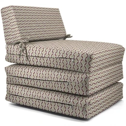 Πολυθρόνα - Κρεβάτι Flip Chair Panama 70% αδιαβροχοποίηση Ύφασμα απόχρωση σχέδιο (Design Beehive Μπεζ-Μπορντώ)