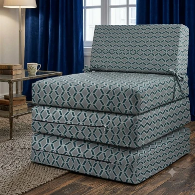 Πολυθρόνα - Κρεβάτι Flip Chair Panama 70% αδιαβροχοποίηση Ύφασμα απόχρωση σχέδιο (Design Beehive Μπλε-Γκρι)