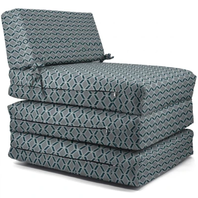 Πολυθρόνα - Κρεβάτι Flip Chair Panama 70% αδιαβροχοποίηση Ύφασμα απόχρωση σχέδιο (Design Beehive Μπλε-Γκρι)