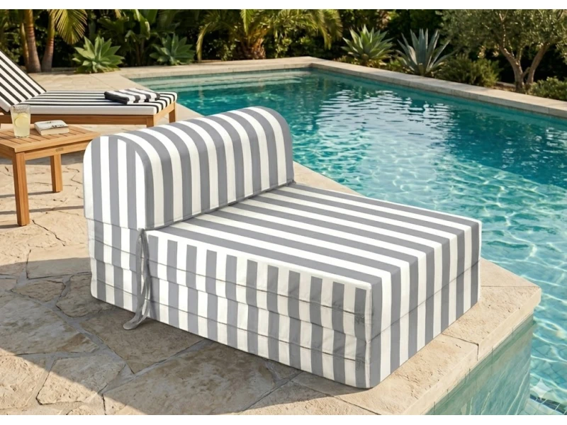 Πολυθρόνα - Κρεβάτι Flip Chair Florina - ρίγες ανθρακί λευκές με 70% αδιαβροχοποίηση Milos