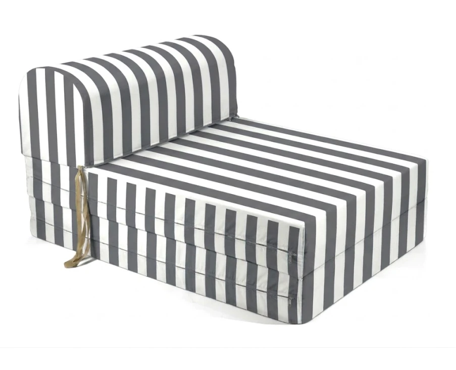 Πολυθρόνα - Κρεβάτι Flip Chair Florina - ρίγες ανθρακί λευκές με 70% αδιαβροχοποίηση Milos | Mypouf.gr