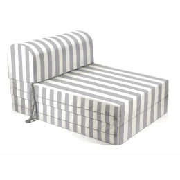 Πολυθρόνα - Κρεβάτι Flip Chair Florina - ρίγες γκρι ανοιχτό λευκές με 70% αδιαβροχοποίηση Tinos