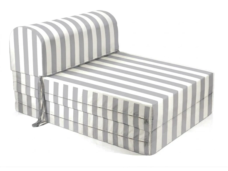 Πολυθρόνα - Κρεβάτι Flip Chair Florina - ρίγες γκρι ανοιχτό λευκές με 70% αδιαβροχοποίηση Tinos