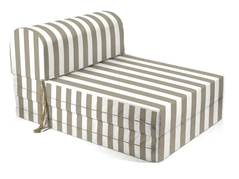 Πολυθρόνα - Κρεβάτι Flip Chair Florina - ρίγες Kakki λευκές με 70% αδιαβροχοποίηση Sifnos