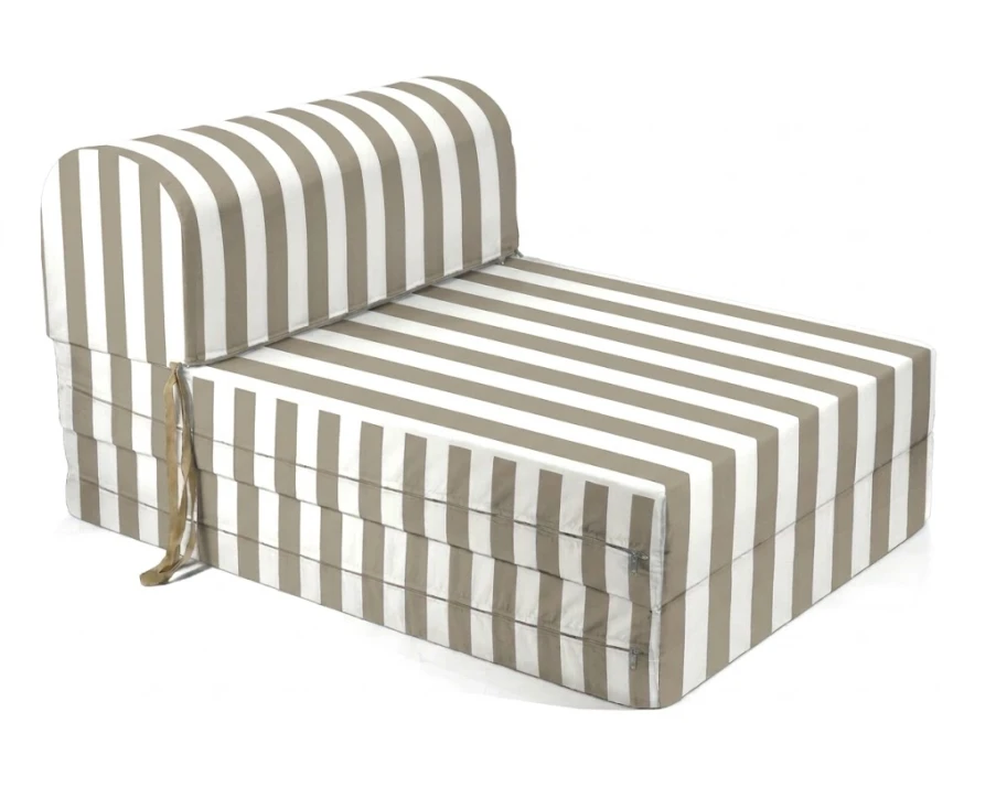 Πολυθρόνα - Κρεβάτι Flip Chair Florina - ρίγες Kakki λευκές με 70% αδιαβροχοποίηση Sifnos | Mypouf.gr