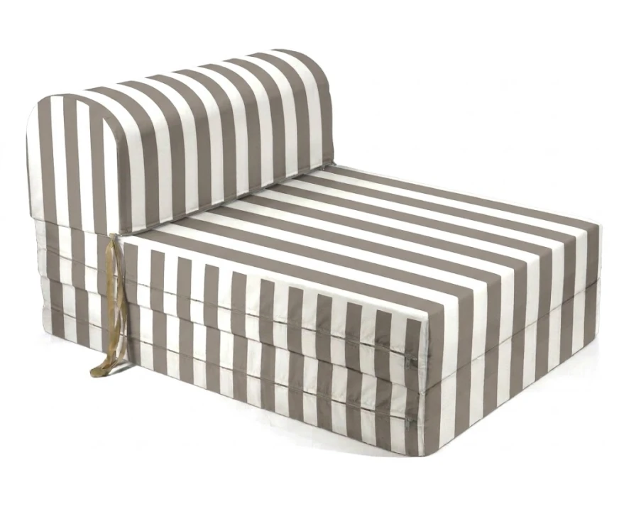 Πολυθρόνα - Κρεβάτι Flip Chair Florina - ρίγες μόκα λευκές με 70% αδιαβροχοποίηση Andros | Mypouf.gr