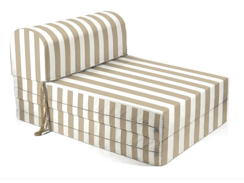 Πολυθρόνα - Κρεβάτι Flip Chair Florina - ρίγες μπεζ λευκές με 70% αδιαβροχοποίηση Naxos