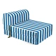 Πολυθρόνα - Κρεβάτι Flip Chair Florina - ρίγες μπλε λευκές με 70% αδιαβροχοποίηση Mykonos | Mypouf.gr