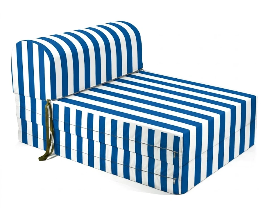 Πολυθρόνα - Κρεβάτι Flip Chair Florina - ρίγες μπλε λευκές με 70% αδιαβροχοποίηση Mykonos | Mypouf.gr