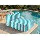 Πολυθρόνα - Κρεβάτι Flip Chair Florina - ρίγες πετρόλ λευκές με 70% αδιαβροχοποίηση Santorini | Mypouf.gr