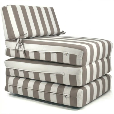 Πολυθρόνα - Κρεβάτι Flip Chair Panama ρίγες μόκα λευκές με 70% αδιαβροχοποίηση Andros