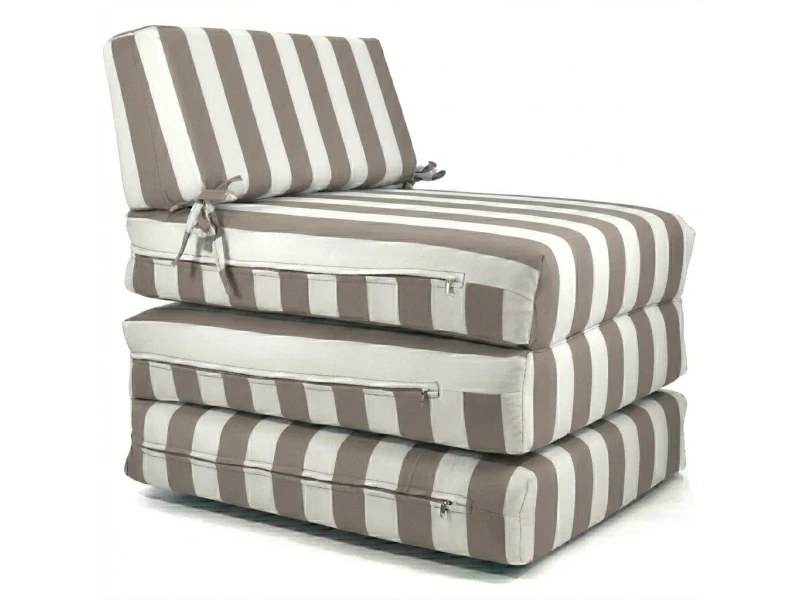 Πολυθρόνα - Κρεβάτι Flip Chair Panama ρίγες μόκα λευκές με 70% αδιαβροχοποίηση Andros