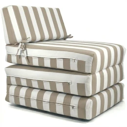 Πολυθρόνα - Κρεβάτι Flip Chair Panama ρίγες μπεζ λευκές με 70% αδιαβροχοποίηση Naxos