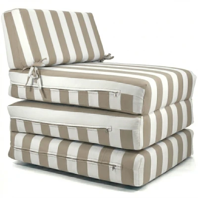 Πολυθρόνα - Κρεβάτι Flip Chair Panama ρίγες μπεζ λευκές με 70% αδιαβροχοποίηση Naxos
