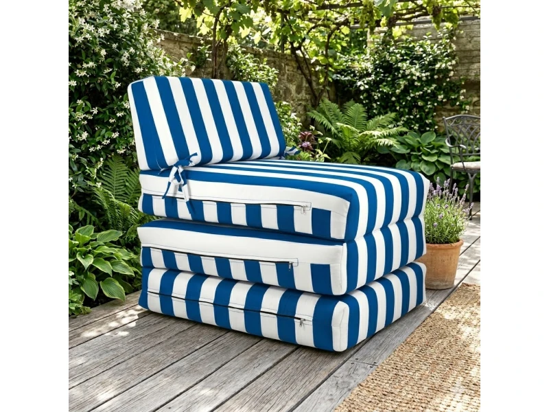 Πολυθρόνα - Κρεβάτι Flip Chair Panama ρίγες μπλε λευκές με 70% αδιαβροχοποίηση Mykonos