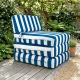Πολυθρόνα - Κρεβάτι Flip Chair Panama ρίγες μπλε λευκές με 70% αδιαβροχοποίηση Mykonos | Mypouf.gr