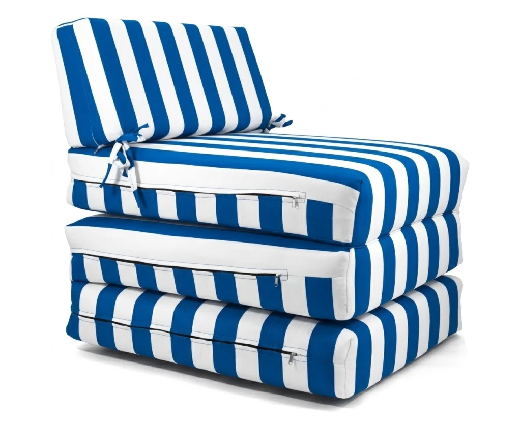 Πολυθρόνα - Κρεβάτι Flip Chair Panama ρίγες μπλε λευκές με 70% αδιαβροχοποίηση Mykonos | Mypouf.gr