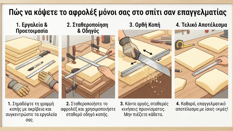 Πώς να κόψετε το αφρολέξ μόνοι σας στο σπίτι σαν επαγγελματίας