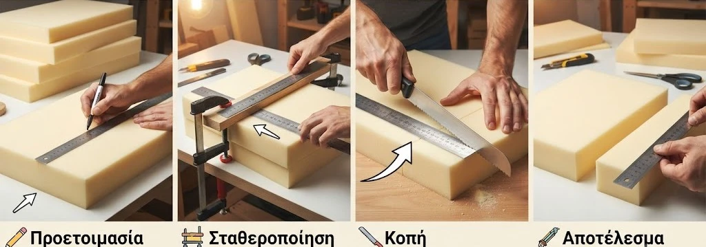 Πώς να κόψω το αφρολέξ ίσια στο σπίτι (χωρίς ειδικό μηχάνημα)