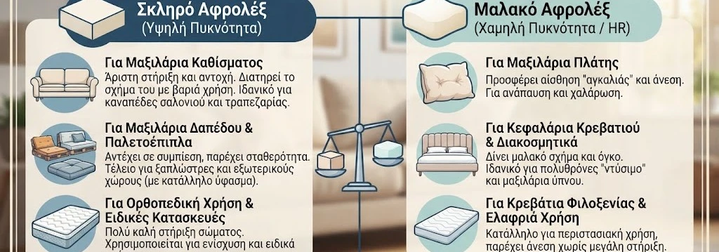 Σκληρό vs Μαλακό Αφρολέξ | Ποιο Ταιριάζει σε Κάθε Έπιπλο