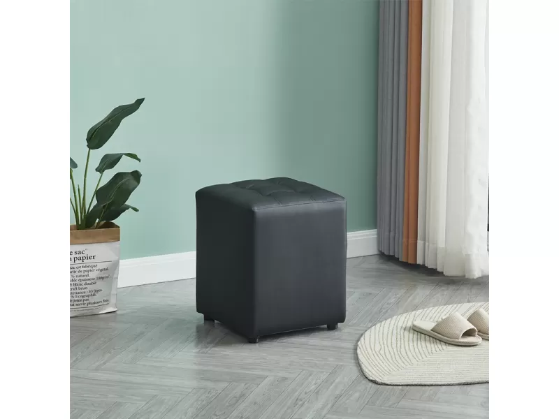 CUBE BLACK PU ΣΚΑΜΠΟ 35X35X42εκ.