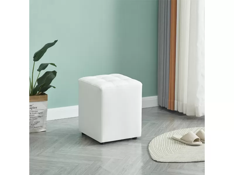 CUBE WHITE PU ΣΚΑΜΠΟ 35X35X42εκ.