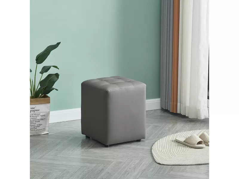 CUBE GREY PU ΣΚΑΜΠΟ 35X35X42εκ.