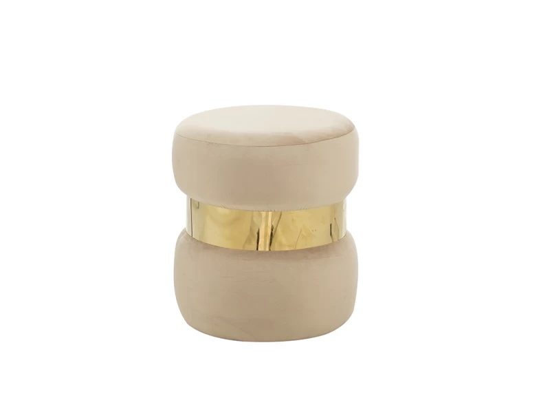 LINDA/R ΣΚΑΜΠΟ BEIGE VELVET ΥΦΑΣΜΑ Φ.37Χ43εκ.