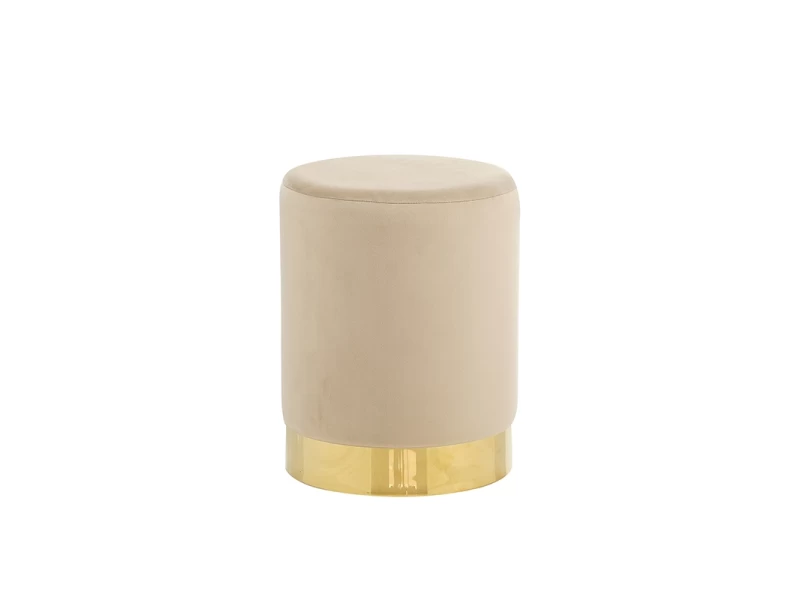 LINDA/S ΣΚΑΜΠΟ BEIGE VELVET ΥΦΑΣΜΑ Φ.34Χ42εκ.
