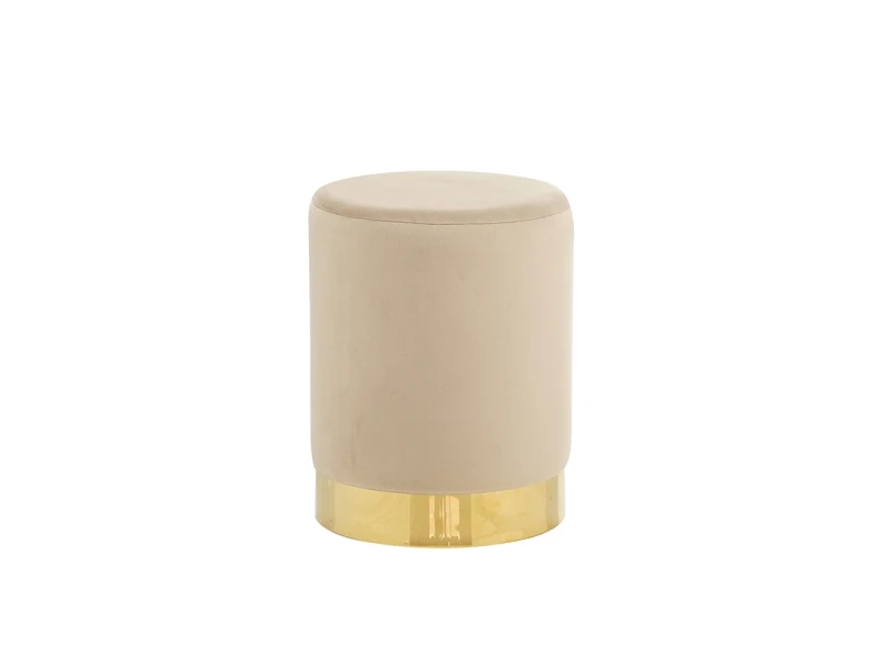 LINDA/S ΣΚΑΜΠΟ BEIGE VELVET ΥΦΑΣΜΑ Φ.34Χ42εκ.