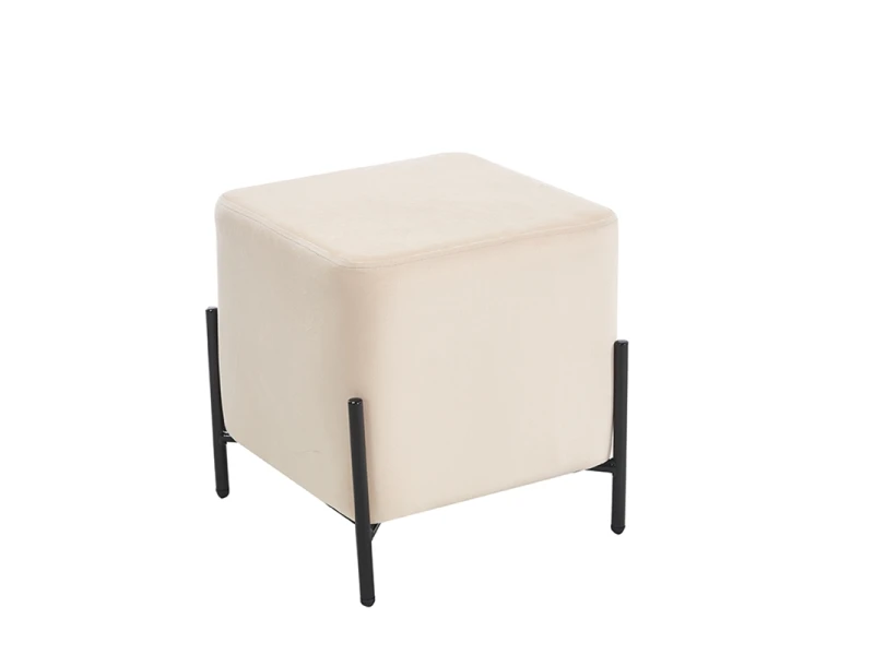 BELLA/S ΣΚΑΜΠΟ BEIGE VELVET ΥΦΑΣΜΑ 36X36Χ38εκ.