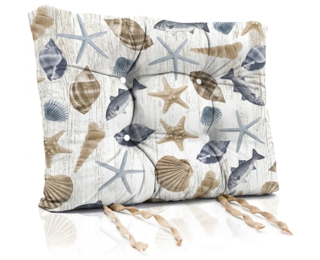 Μαξιλάρι κάθισμα μπαμπού Λονέτα Ύφασμα Oceania design | Mypouf.gr