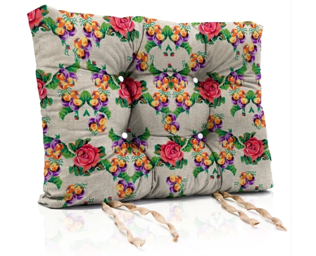 Μαξιλάρι κάθισμα μπαμπού Λονέτα Ύφασμα Russia design | Mypouf.gr